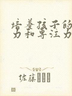 培养孩子的注意力和专注力的方法