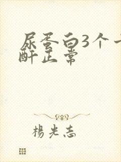 尿蛋白3个十肌酐正常