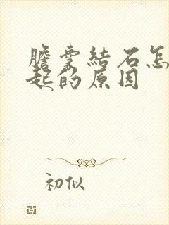 胆囊结石怎么引起的原因