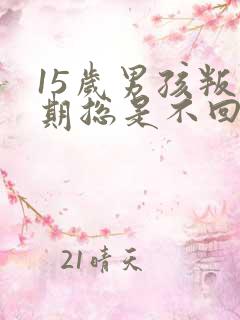 15岁男孩叛逆期总是不回家怎么办