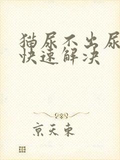 猫尿不出尿怎么快速解决