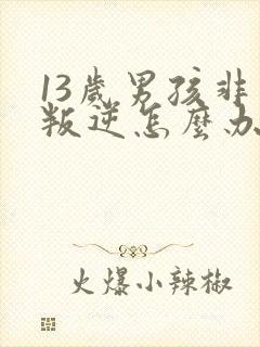 13岁男孩非常叛逆怎么办