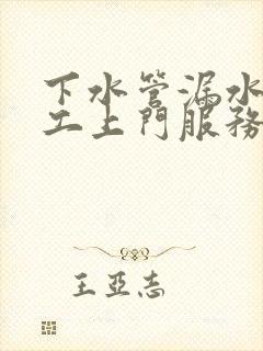 下水管漏水维修工上门服务