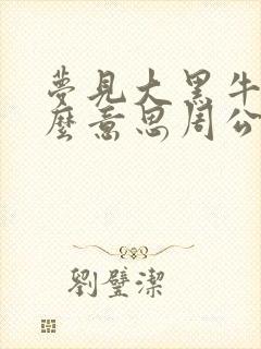 梦见大黑牛是什么意思周公解梦