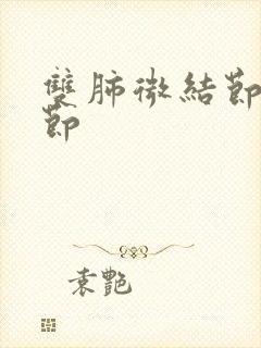 双肺微结节小结节