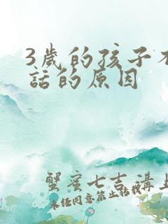 3岁的孩子不说话的原因