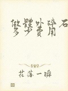 做体外碎石一次多少费用