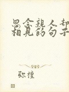 思念亲人却不能相见的句子