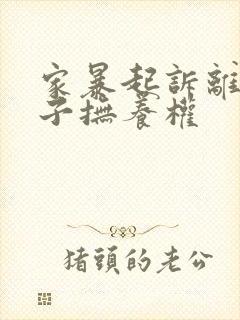 家暴起诉离婚孩子抚养权