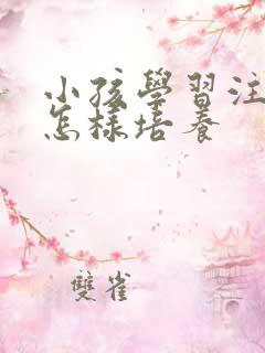 小孩学习注意力怎样培养