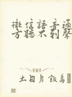 微信语音通话对方听不到声音如何解决