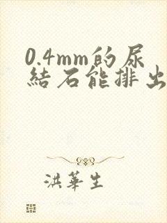 0.4mm的尿结石能排出吗