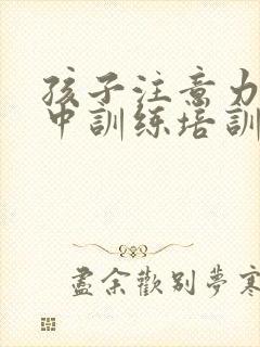 孩子注意力不集中训练培训班