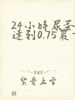 24小时尿蛋白达到0.75严重不