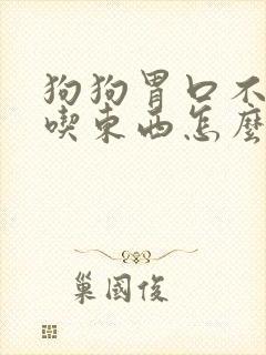 狗狗胃口不好不吃东西怎么办