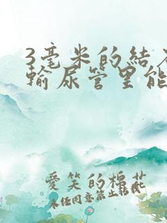 3毫米的结石在输尿管里能出来吗