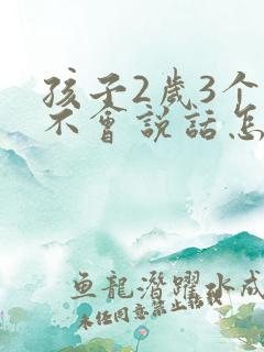 孩子2岁3个月不会说话怎么办