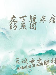 左下腹疼痛尿频的原因