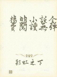 杨明小说全文免费阅读无弹窗