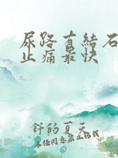 尿路有结石怎么止痛最快