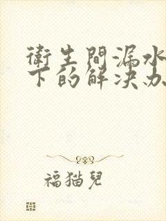 卫生间漏水到楼下的解决办法