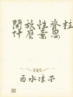 开放性脊柱裂是什么意思