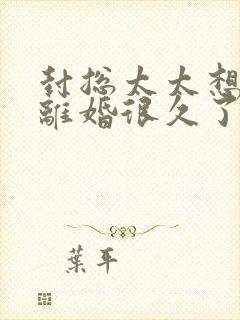 封总太太想和你离婚很久了免费阅读全文