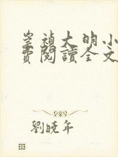 崇祯大明小说免费阅读全文