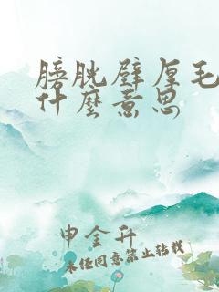 膀胱壁厚毛糙是什么意思