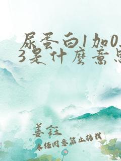 尿蛋白1加0.3是什么意思