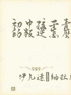 初中孩子青春期的叛逆怎么对待