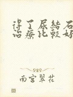 得了尿结石怎么治疗比较好