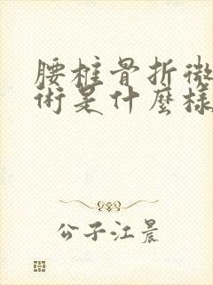 腰椎骨折微创手术是什么样的手术