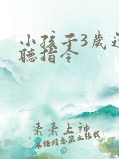 小孩子3岁还不听指令