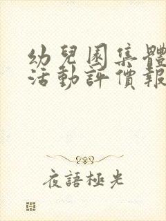 幼儿园集体教学活动评价报告