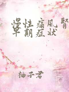 慢性痛风肾病的早期症状