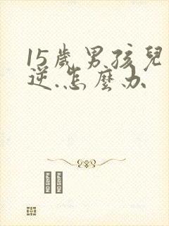 15岁男孩儿叛逆.怎么办