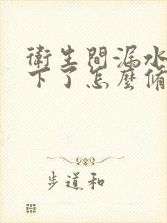 卫生间漏水到楼下了怎么修