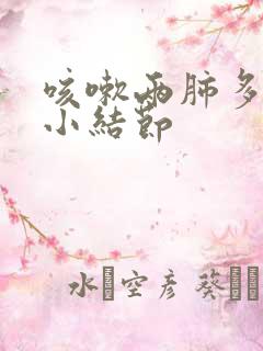 咳嗽两肺多发微小结节