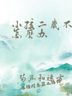 小孩二岁不说话怎么办