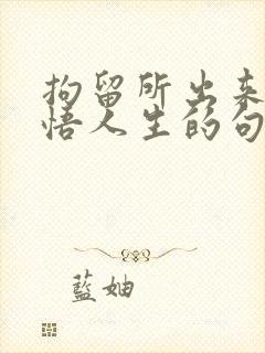 拘留所出来的感悟人生的句子