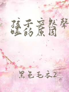 孩子突然声音嘶哑的原因