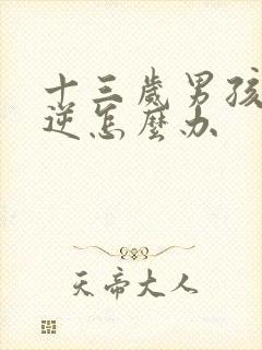 十三岁男孩很叛逆怎么办