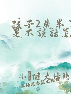 孩子2岁半了还是不说话怎么办