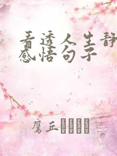 看透人生静心的感悟句子