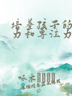 培养孩子的注意力和专注力