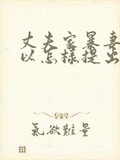 丈夫家暴妻子可以怎样提出离婚