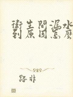 卫生间漏水找不到原因怎么办