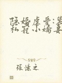 隐婚虐爱:慕少私宠小娇妻