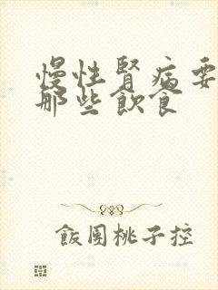 慢性肾病要注意那些饮食